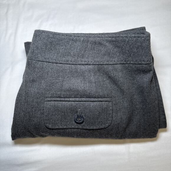 Talbots Womens Petite 12P Italian Wool Pants Gray Lined Wide Leg Cuffed Career - Picture 13 of 13